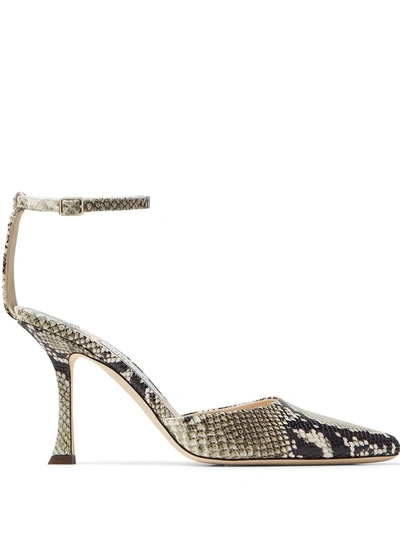 Jimmy Choo Mair 90 Snake-effect Leather Pumps In Snake Print