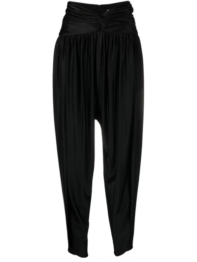 Alexandre Vauthier Cropped High-rise Jersey Pants In Black