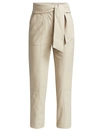 Jonathan Simkhai Tessa Tie-waist Vegan Leather Pants In Light Grey
