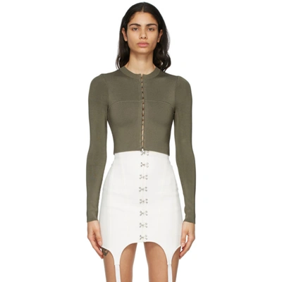 Dion Lee Khaki Open Neck Bustier In Slate