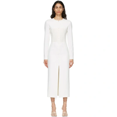 Dion Lee White Open Neck Bustier Dress In Ivory