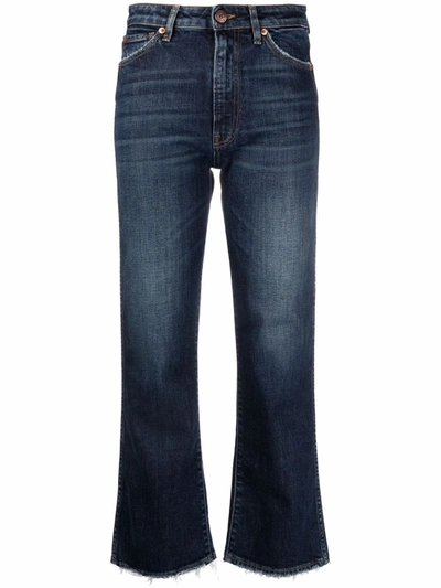 3x1 Farrah Cropped Wide-leg Jeans In Blue