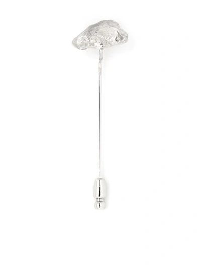 Lanvin Metallic Brooch In Silver