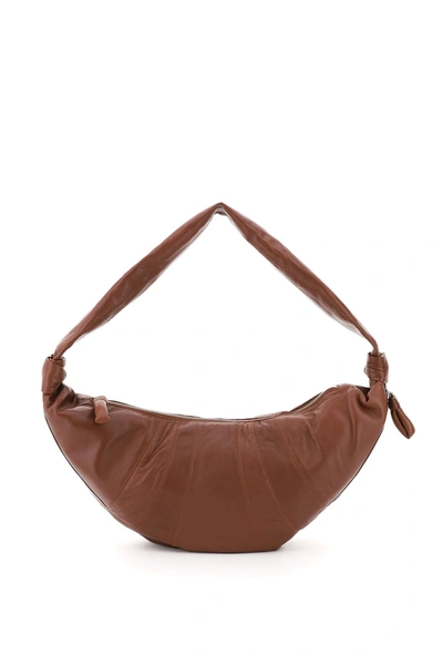 Lemaire Small Leather Croissant Shoulder Bag In Brown
