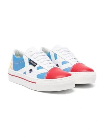 Simonetta Kids' Panelled Low-top Trainers In White