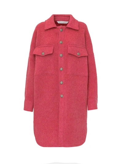 Palm Angels Buttoned Coat In Red