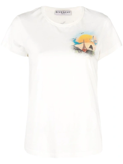 Givenchy Island Printed Cotton-jersey T-shirt In White