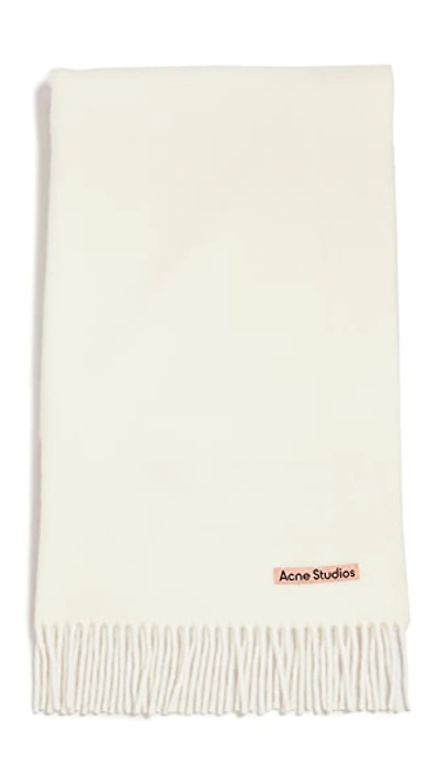 Acne Studios Canada New Fringed Wool Scarf In White