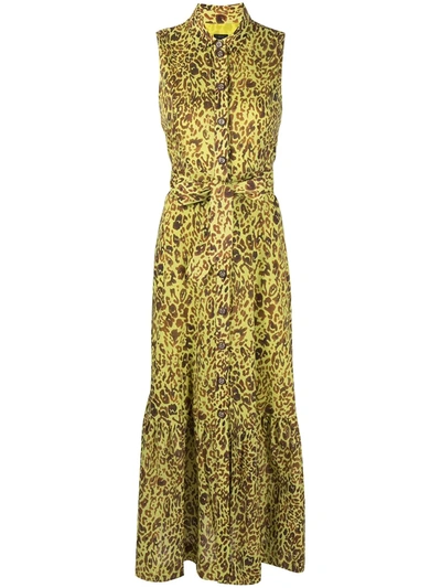 pinko leopard dress PINKO Leopard Print Maxi Shirt Dress