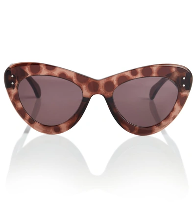 Alaïa Cat-eye Acetate Sunglasses In Brown/ Brown