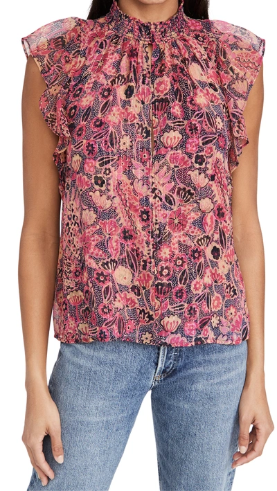A.l.c Hayley Floral Chiffon Top In Multi