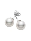 Mikimoto Women's Essential Elements 18k White Gold & 5mm White Cultured Pearl Stud Earrings