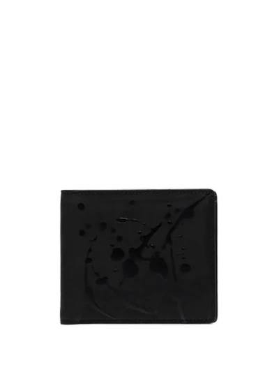 Maison Margiela Black Paint Splatter Leather Wallet