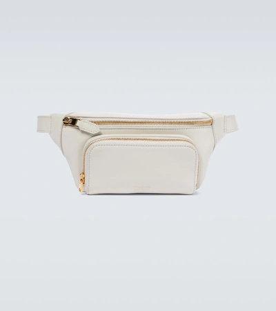 Tom Ford Double Zip Belt Bag In White