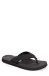 Sanuk Men's Ziggy Soft Top Mesh Flip Flop In Black