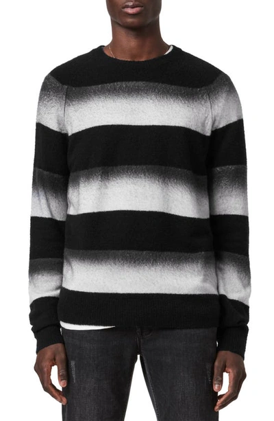 Allsaints Arbour Ombre Stripe Sweater In Terrace Grey/ Black