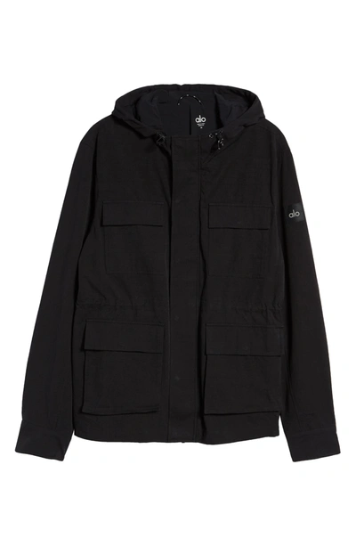 Alo Yoga Division Hooded Field Jacket In Black