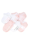 Burt's Bees Babies' Assorted 6-pack Ankle Socks In Blossom