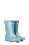 Hunter Kids' First Classic Nebula Waterproof Rain Boot In Blue Thistle