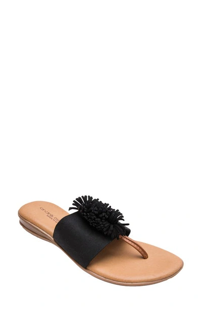 Andre Assous Novalee Sandal In Black Fabric