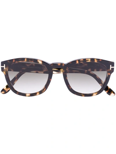 Tom Ford Ft0590 Round-frame Sunglasses In Brown