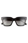 Diff Austen 55mm Gradient Polarized Square Sunglasses In Black/ Grey Gradient