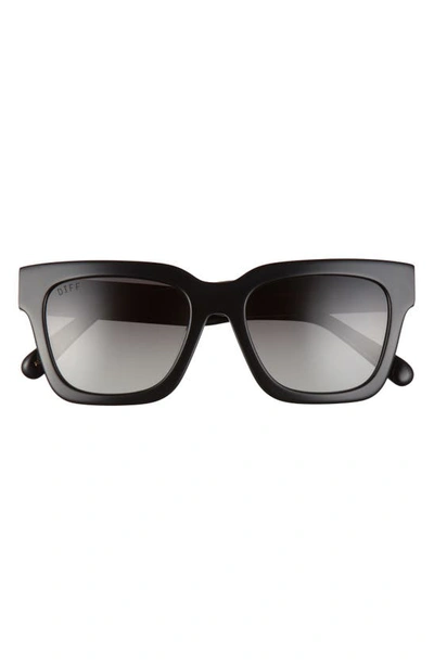 Diff Austen 55mm Gradient Polarized Square Sunglasses In Black/ Grey Gradient