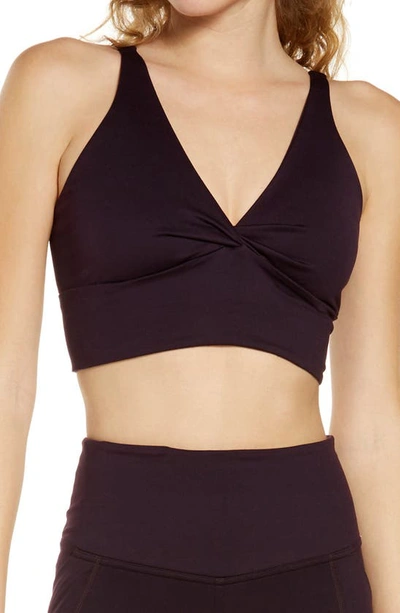 Zella Twist Around Renew Sports Bra In Purple Nebula