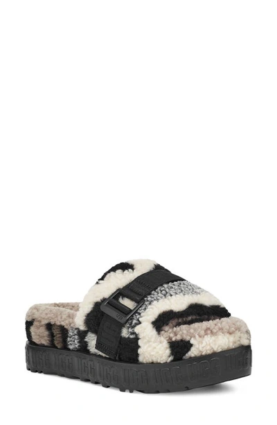 Ugg Women's Fluffita Camouflage Faux Shearling Slippers In Black/ Grey Cali Collage