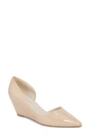 Kenneth Cole New York 'ellis' Half D'orsay Wedge Pump In Nude Patent Leather