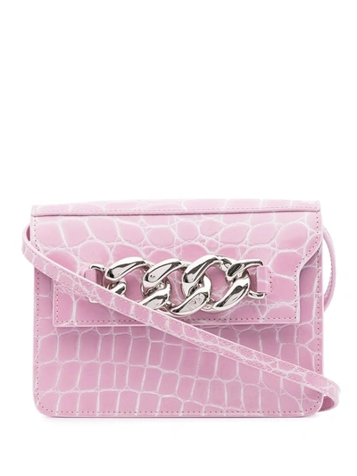 N°21 N ° 21 Crossbody Bag In Crocodile Print Leather And Chain In Pink