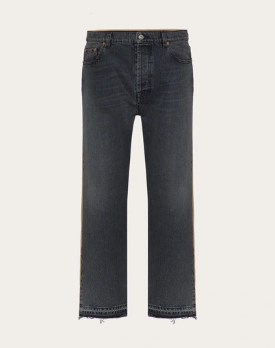 Valentino Straight Jeans In Black/beige