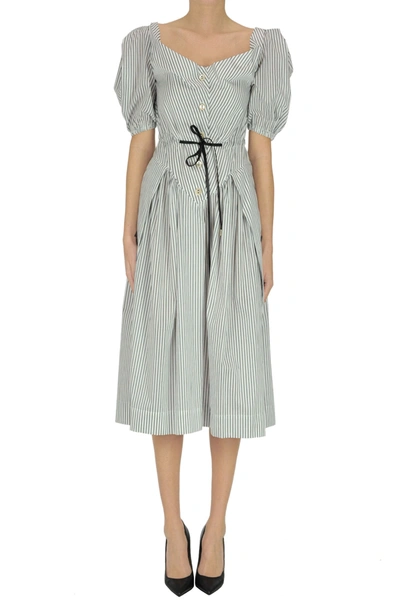 Vivienne Westwood Anglomania Striped Shirt Dress In White