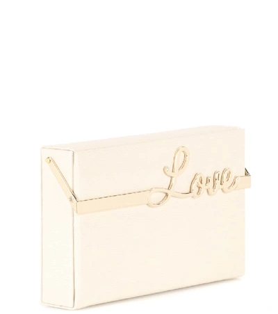 Charlotte Olympia Love Vanina Leather Clutch Box In Off White