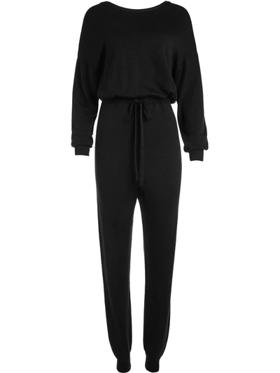 Alice And Olivia Nikita Wool-blend Jumpsuit In Black