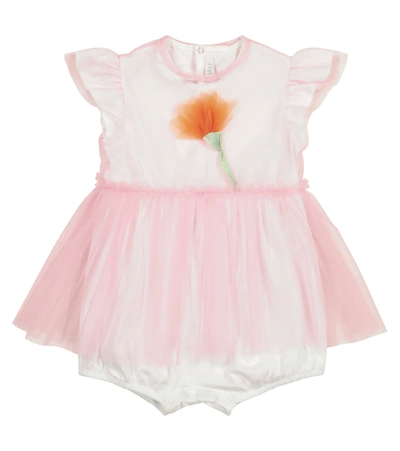 Il Gufo Babies' Tulle-skirt Flower-detail Shorties In Rosa