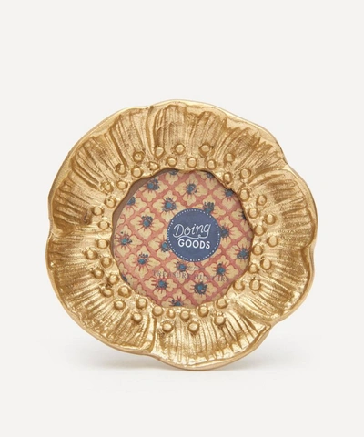 Doing Goods Mia Poppy Mini Round Photo Frame In Gold
