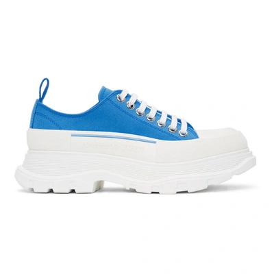Alexander Mcqueen Ssense Exclusive Blue Tread Slick Sneakers In 4392 Blue