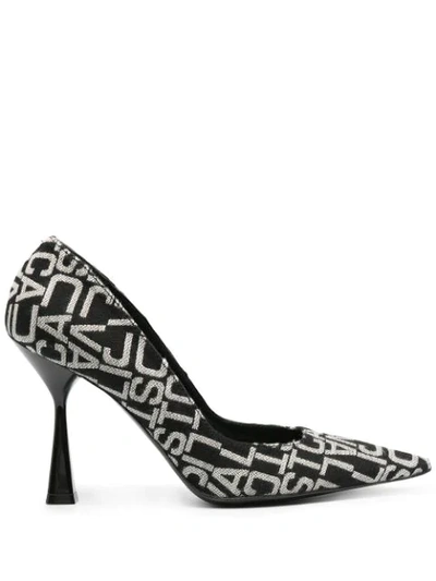 Just Cavalli Logo Print Pointed Pumps In Black