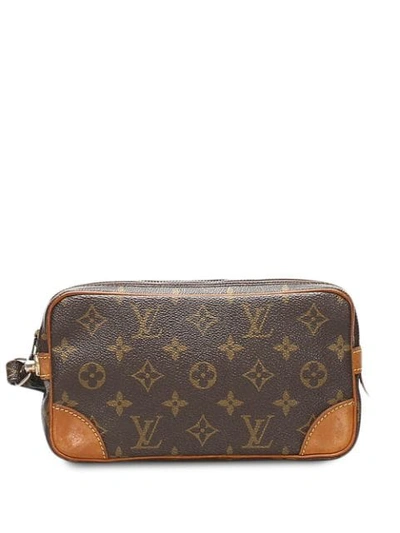 Pre-owned Louis Vuitton 1986 Marly Dragonne Pm Pouch In Brown