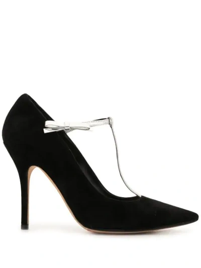 Pre-owned Dior  T-bar Pointed Pumps In Black