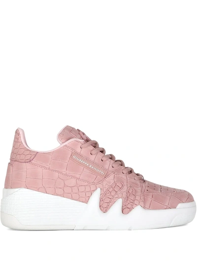 Giuseppe Zanotti Crocodile Effect Sneakers In Pink