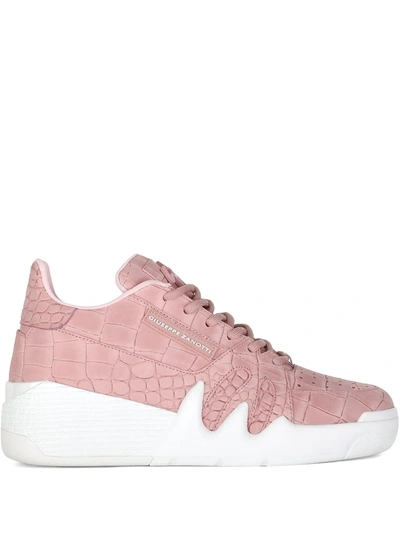 Giuseppe Zanotti Crocodile Effect Trainers In Pink