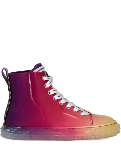 Giuseppe Zanotti Gradient Effect High-top Sneakers In Red
