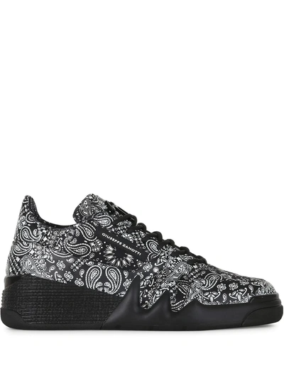 Giuseppe Zanotti Paisley Print Trainers In Black