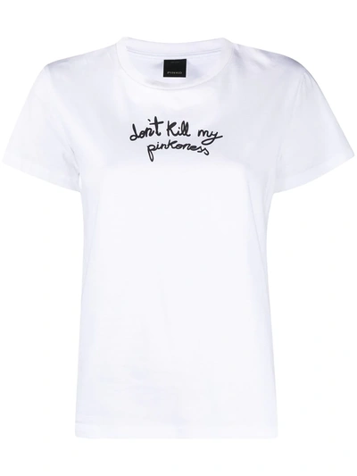 Pinko Graphic-print Cotton T-shirt In White