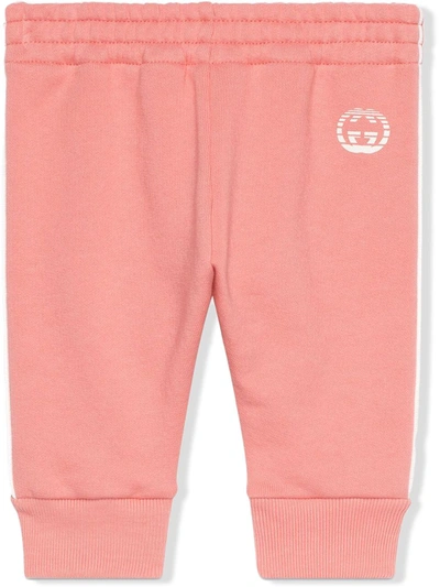 Gucci Babies' Logo Print Track Pants In Pink
