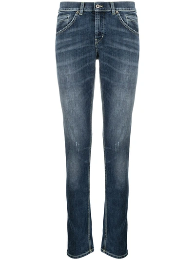 Dondup Stonewashed Mid-rise Jeans In Blau