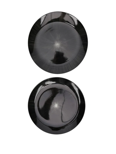 Ann Deumelemeester X Serax Pair Of Chiaroscuro Plates In Black