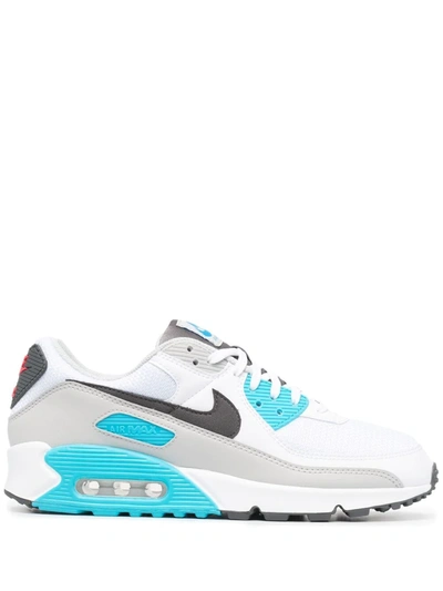 Nike Air Max 90 Trainers In White/iron Grey/chlorine Blue